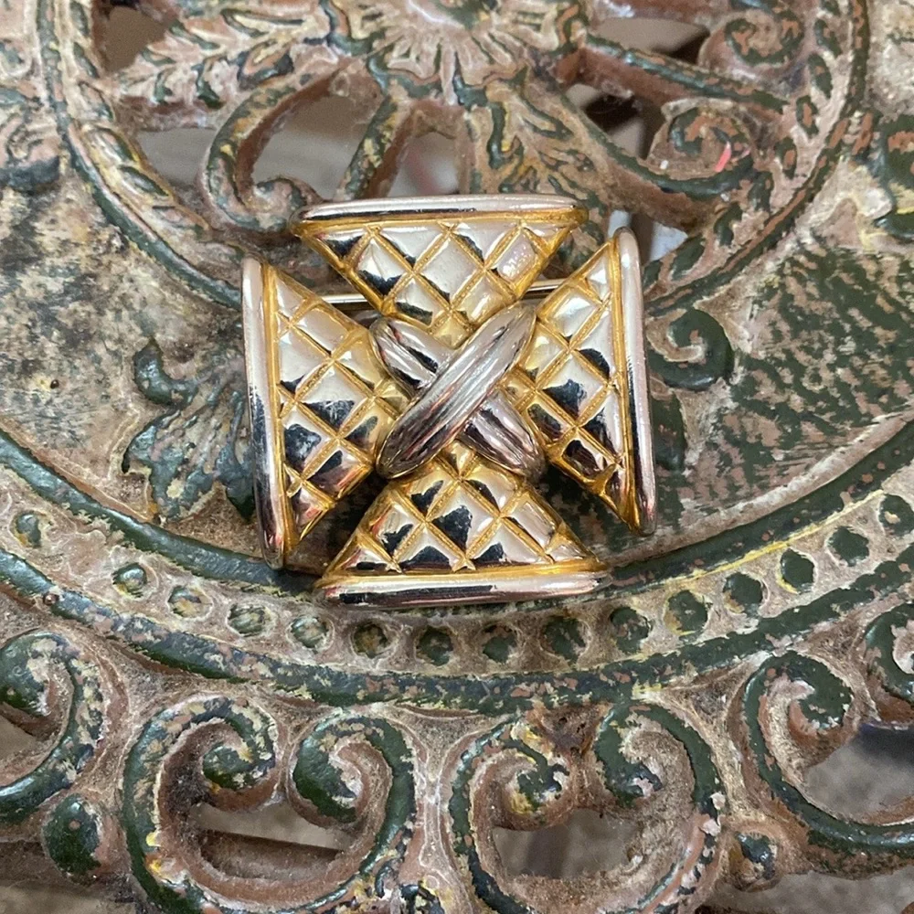 VTG 1994 Mimi di N Chunky Maltese Cross Celtic Cross Belt Buckle Gothic Goth